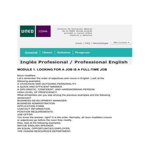 Professional English. Module 1. Exercises
