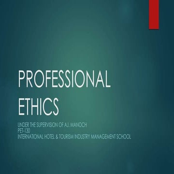 Importance of Ethics in Hospitality and Tourism Industry