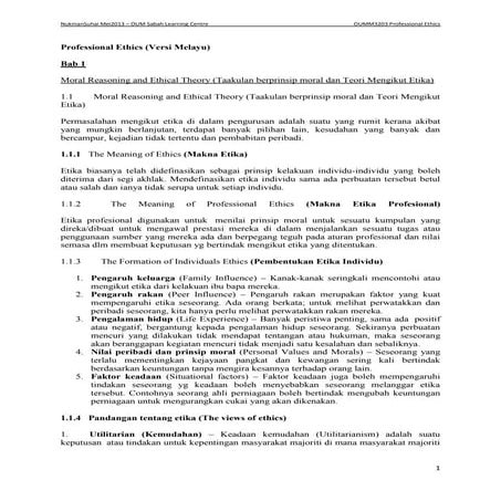 Professional ethics   versi melayu