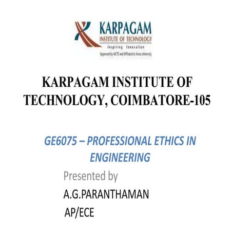 Professional Ethics in Engineering overview