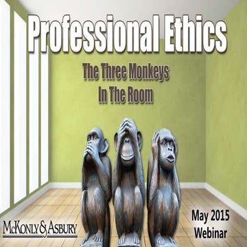 Professional Ethics: The Three Monkeys in the Room
