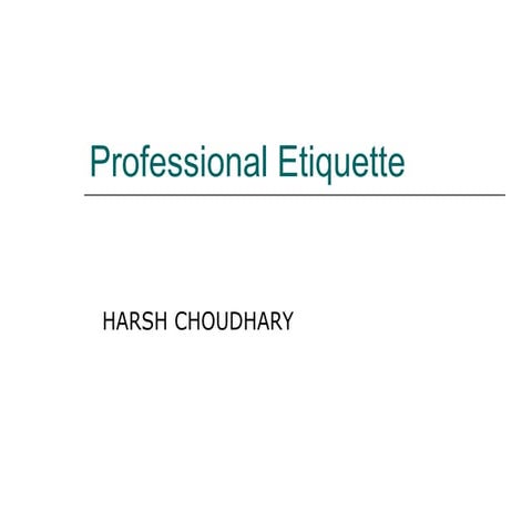 Professional etiquette short version
