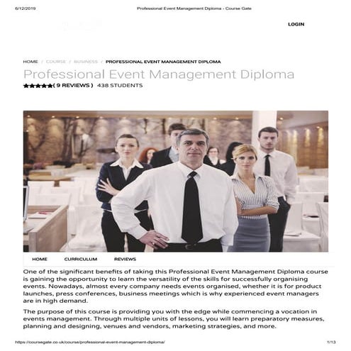 Professional Event Management Diploma - Course Gate
