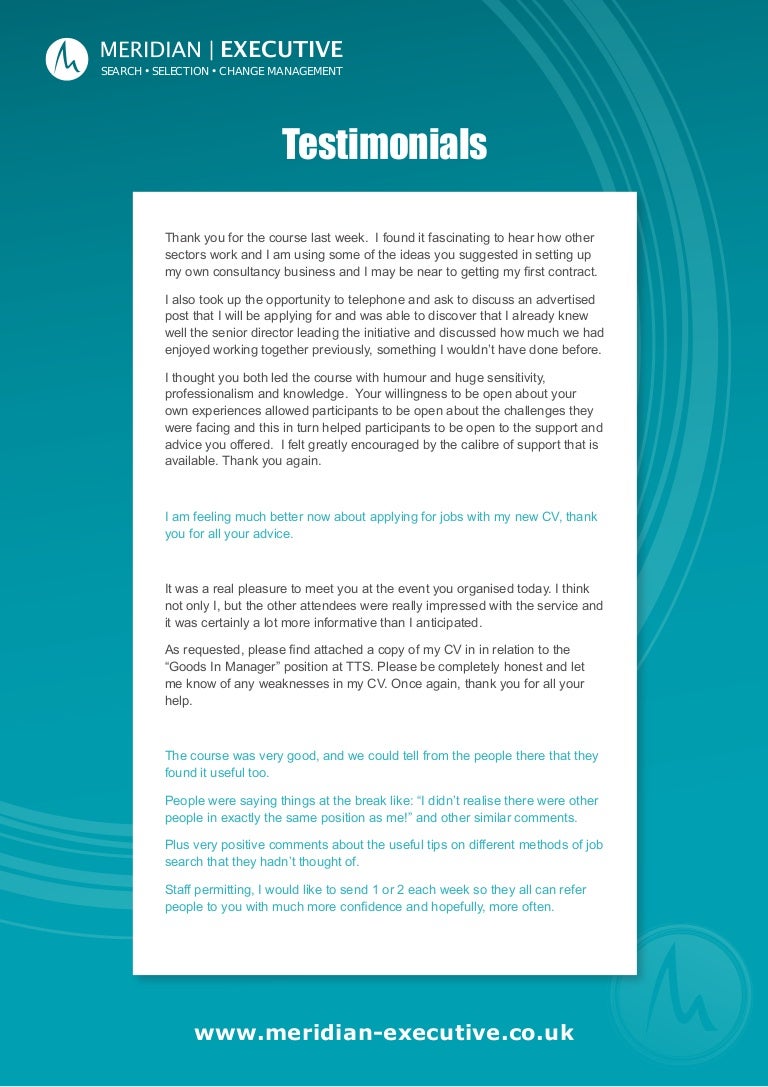 Professional Executive Training Testimonials