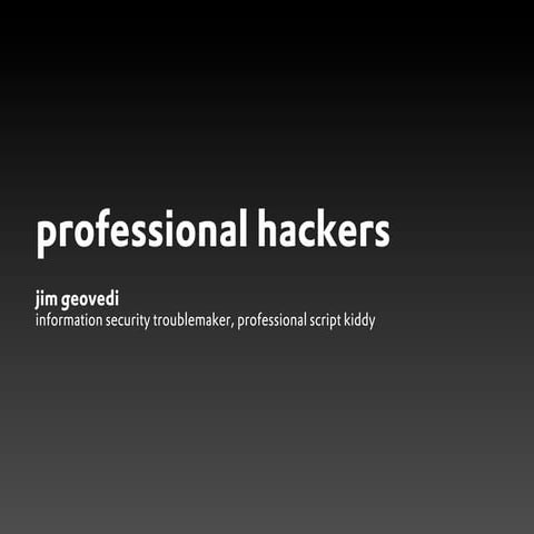 Professional Hackers