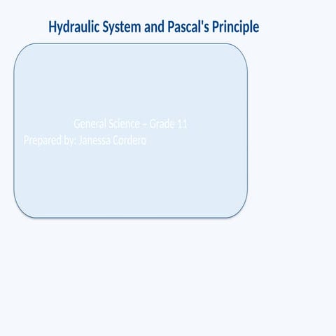 Understanding Hydraulic Systems and Pascal's Principle in Science | PPTX