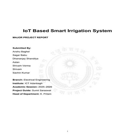 Smart Irrigation System Using IOT | PDF