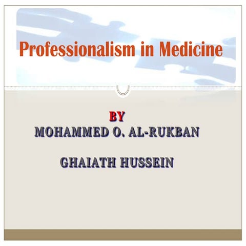 Professionalism in medicine