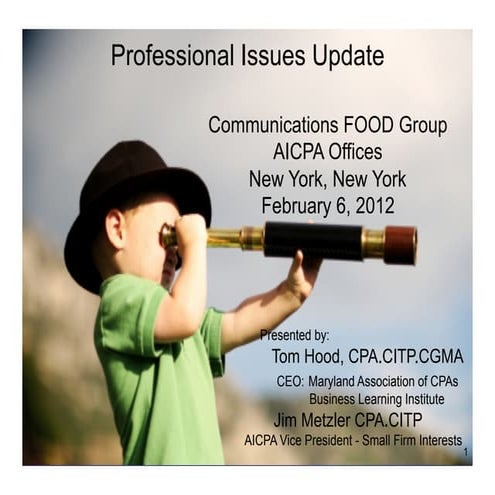 Professional Issues Update for CPA Communications FOOD Group
