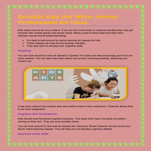 Professional  Kids Art Classes in Sydney