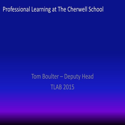 Professional learning at The Cherwell School