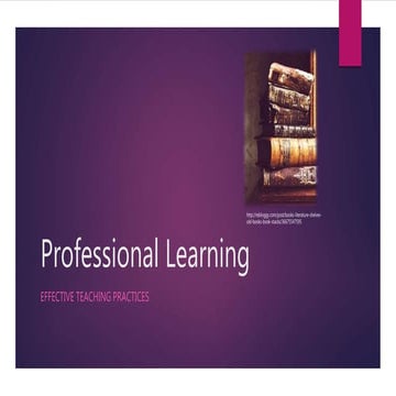 Professional Learning: Effective Teaching Practices