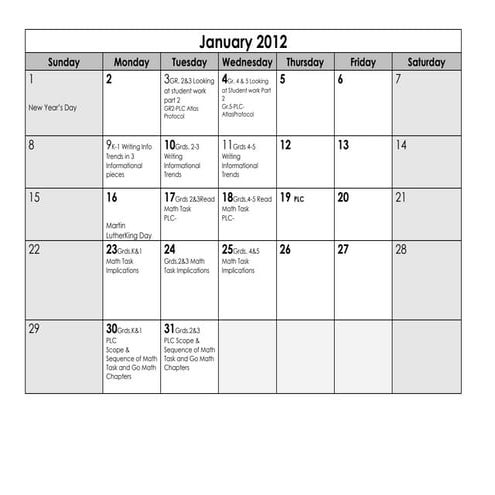 Professional learningcommunities&professionaldevelopmentcalendar2013