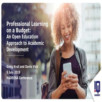 Professional Learning on a Budget: An Open Education Approach to Academic Dev...