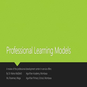 Professional learning models presentation