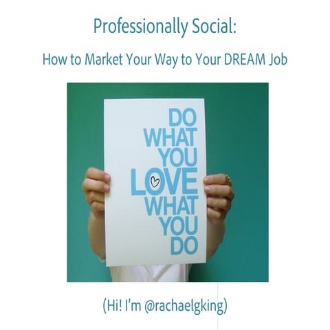 Professionally Social: How to Market Your Way to Your DREAM Job - Rachel King