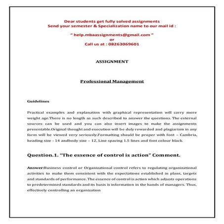 Professional management | DOCX