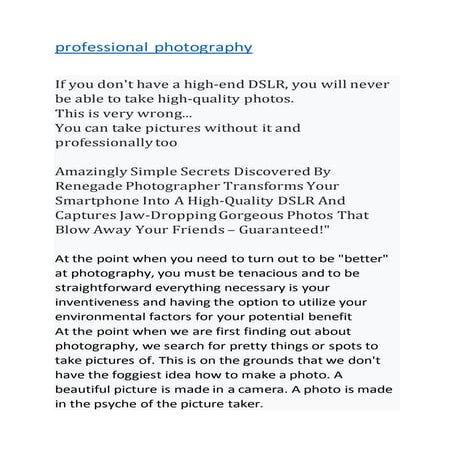 Professional photography