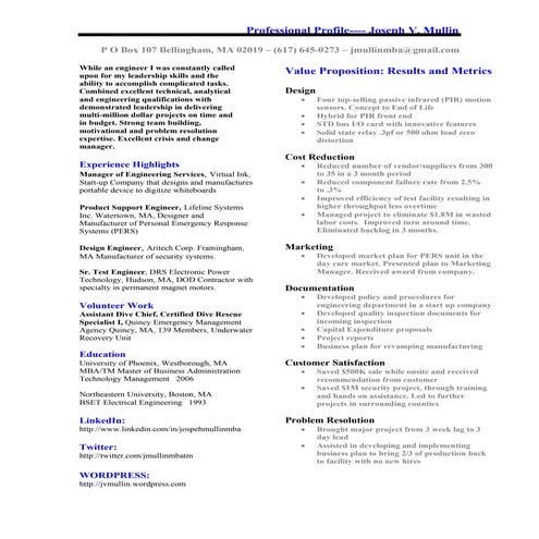 Professional Profile