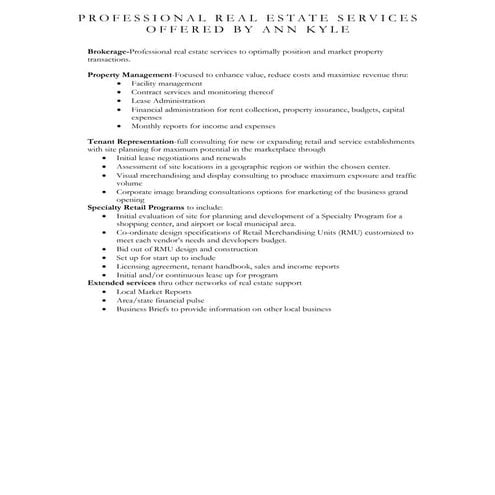 Proressional Services