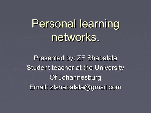 Personal learning network