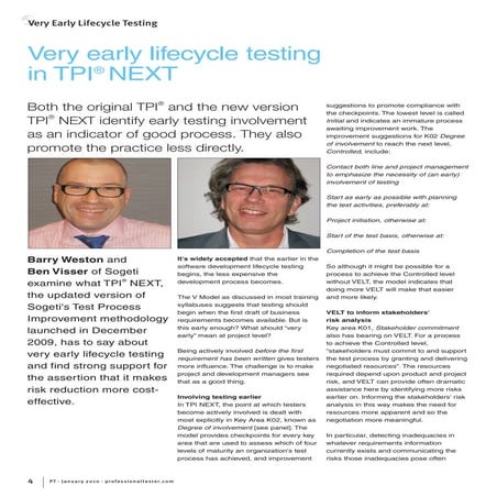 Professional Tester   Very Early Lifecycle Testing In Tpi Next
