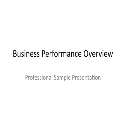 business performance overview report of company slideshare | PPTX