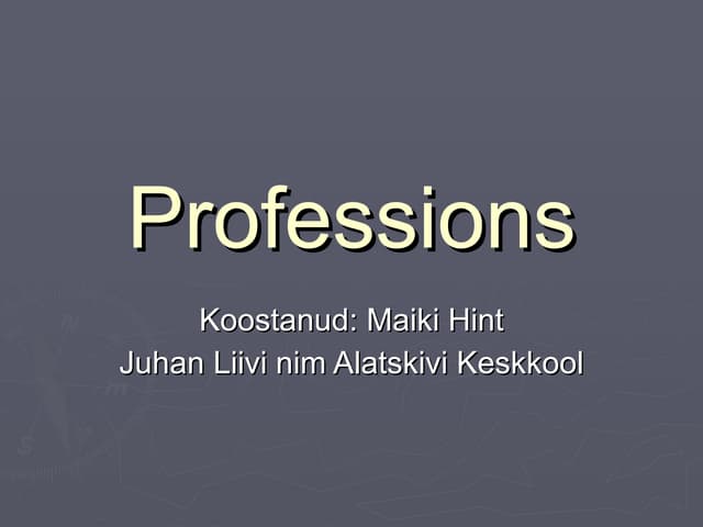 Professions slide show presentation