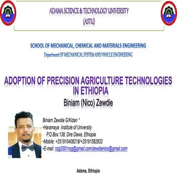 Adoption of Precision Agriculture Technologies in Ethiopia