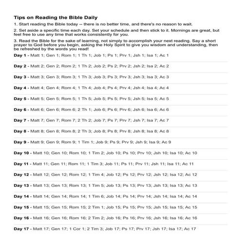 Professor horner's bible reading system daily plan | PDF