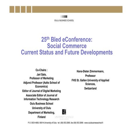 Social commerce panel 25th bled e_conference