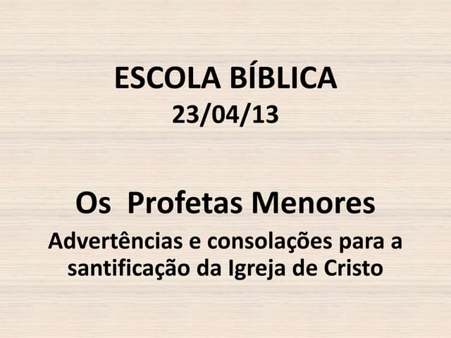 Profetas menores   lição 1 