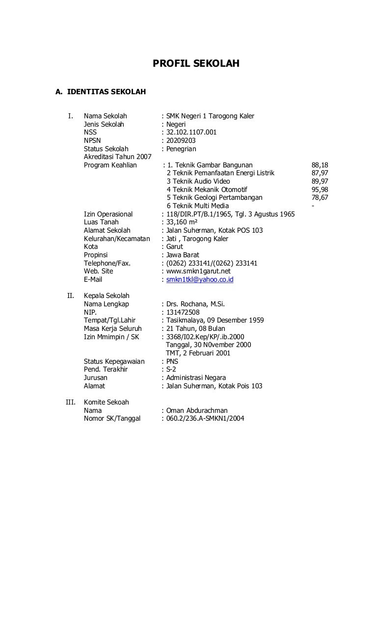 Profil Smk Sbi 2008 2009