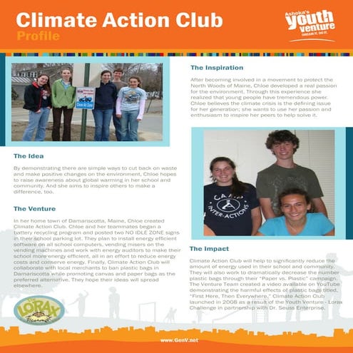 Climate Action Club , Lincoln academy, maine