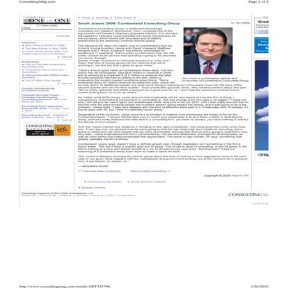 Profile: David Shade of Huron Consulting Group (Consulting magazine) | PDF