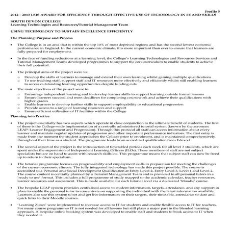 Profile 5   lsis award for efficiency through effective use of technology in ...