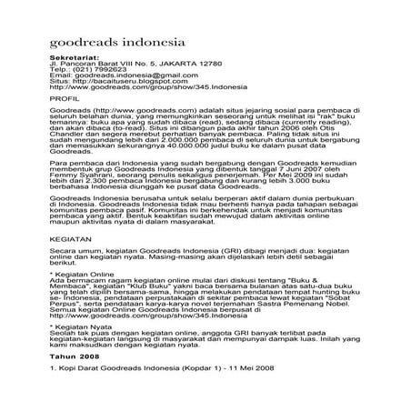 Profil Goodreads Indonesia