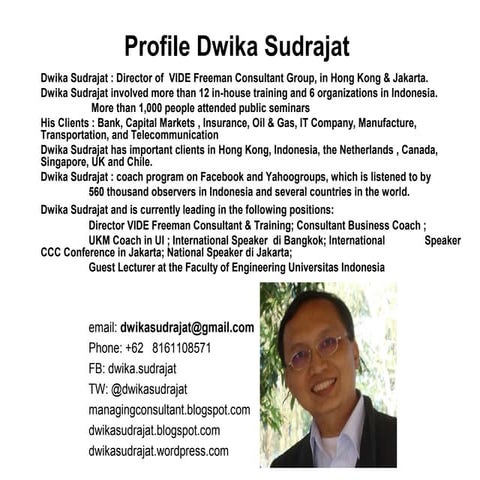 Profile Dwika Sudrajat VIDE Freeman Consulting Group - HK