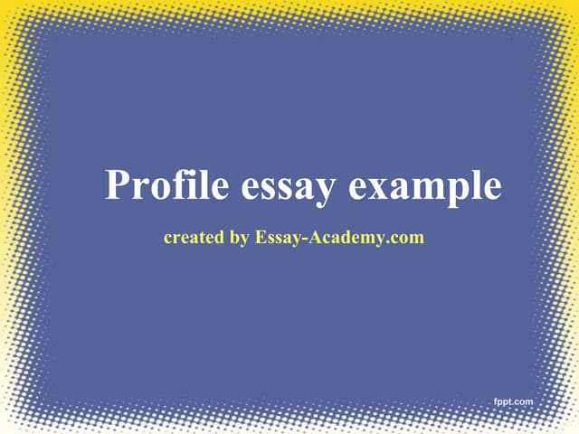 Community profile essay