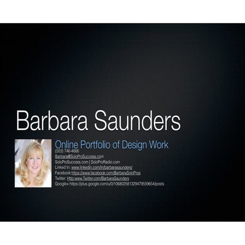 Barbara Saunders |  Portfolio of Design Work