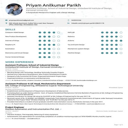 Profile priyam anilkumar parikh