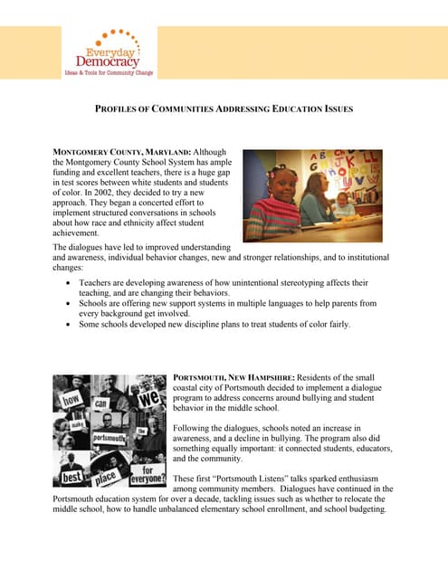 Profiles of Communities Addressing ...