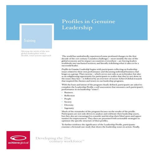 Profiles in Genuine Leadership
