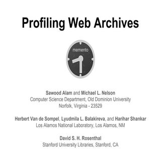 Profiling Web Archives