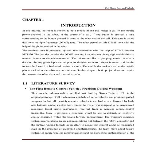 Cell Phone Operated Vehicle