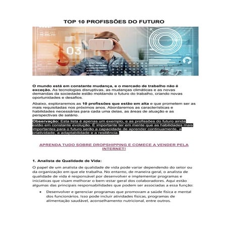 Profissões do Futuro: As Dez Profissões Mais Promissoras de Um Futuro ...