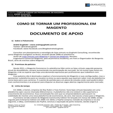 Como se Tornar um Profissional Magento