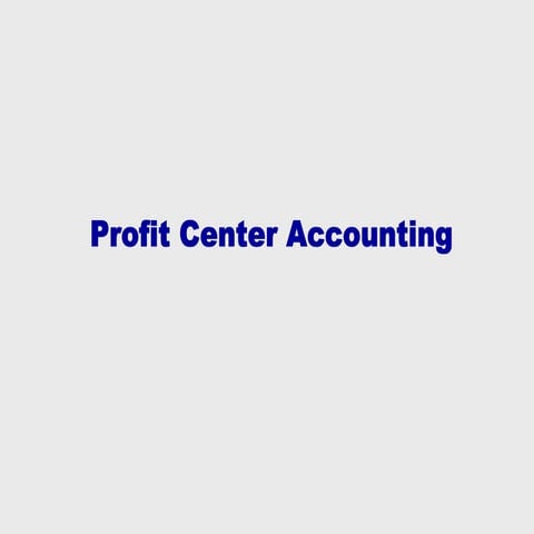 Profit center-accounting