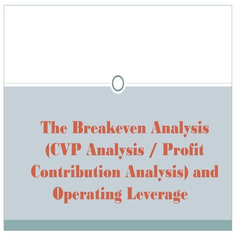 Profit contribution analysis breakeven