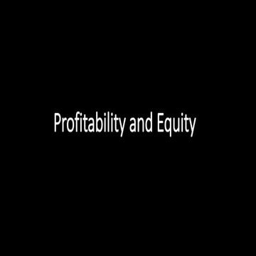 Profitability and equity